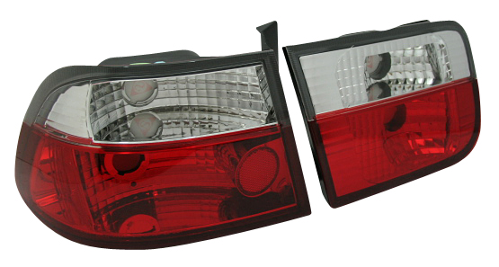 HONDA CIVIC 96-00 2D RED/CLEAR G4 TAILLIGHTS