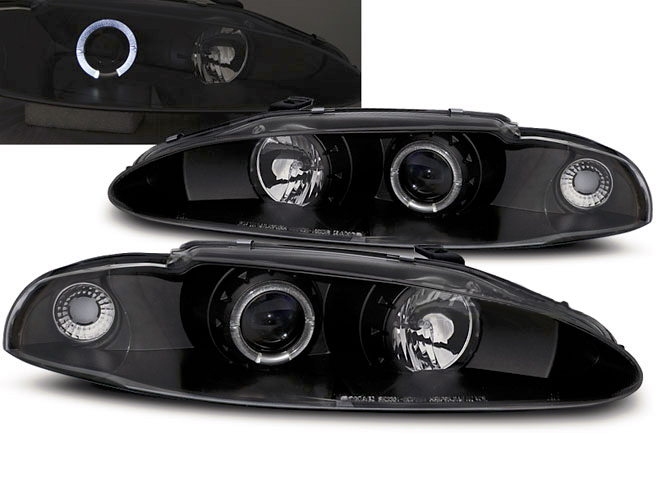 MITSUBISHI ECLIPSE 95-96 PROJECTOR HEADLIGHTS BLACK [SR]