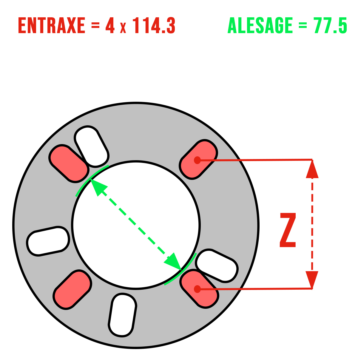 UNIVERSAL WHEEL SPACERS (X2), THICKNESS 5MM, 4X98 TO 4X120 / 5X98 TO 5X120 - 5