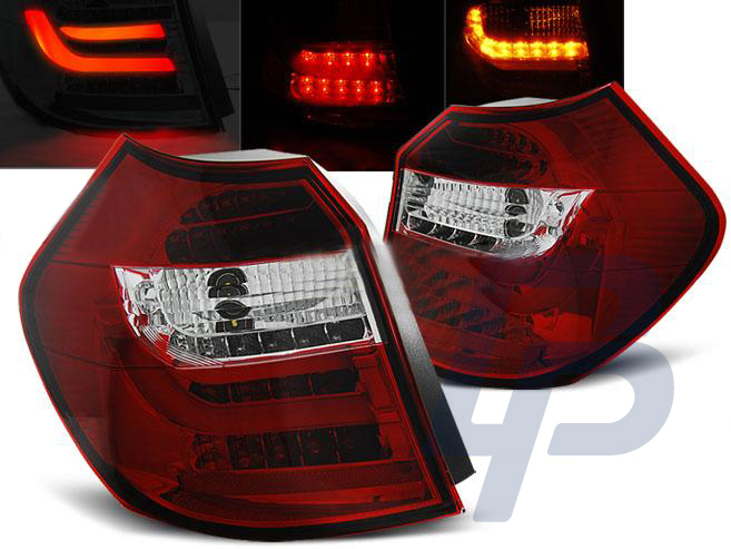 BMW E87/E81 04-08.07 RED WHITE LED TAILLIGHTS BAR - 2