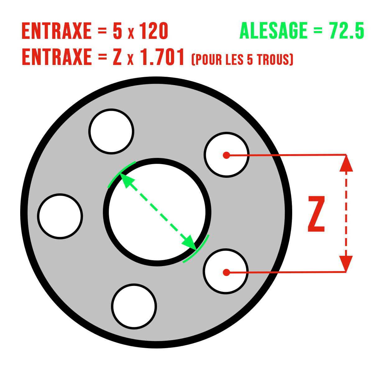 WHEEL SPACERS (X2), 5X120, BORE 72,5, BMW - 2