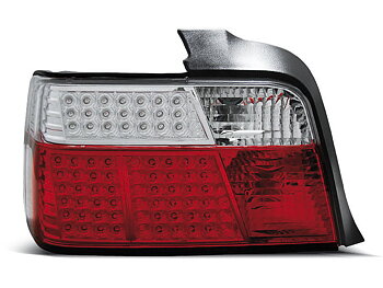 BMW E36 12.90-08.99 SEDAN RED WHITE LED TAILLIGHTS
