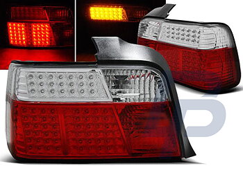 BMW E36 12.90-08.99 SEDAN RED WHITE LED TAILLIGHTS