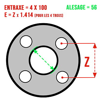 WHEEL SPACER (X2), 4X100, VAG (BORE 57), BMW (BORE 57), MINI (BORE 56), HONDA (BORE 56), LOTUS (BORE 56,5)