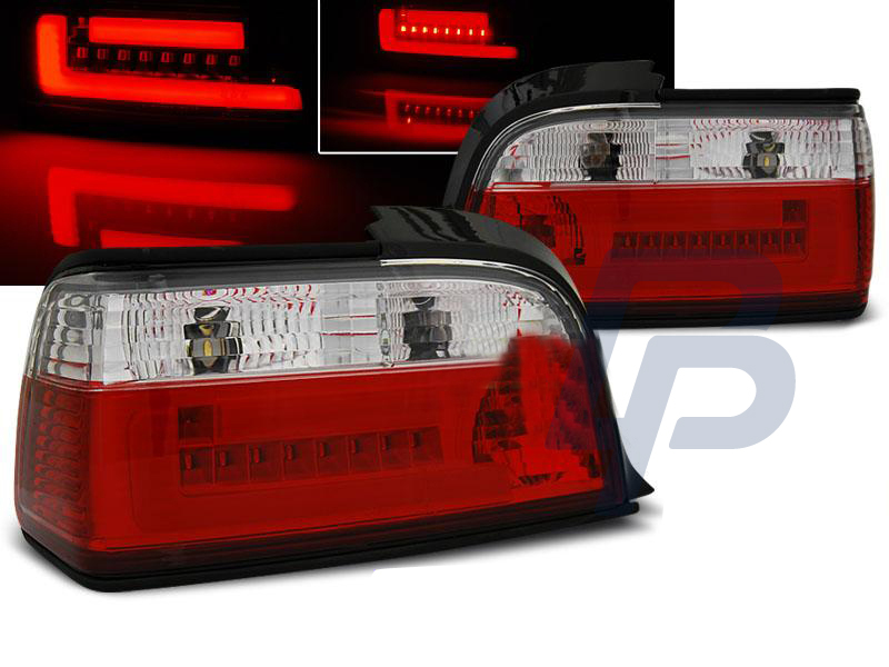 BMW E36 12.90-08.99 C/C RED WHITE BAR LED TAILLIGHTS - 4