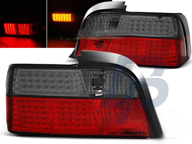 BMW E36 12.90-08.99 COUPE RED SMOKE LED TAILLIGHTS - 2