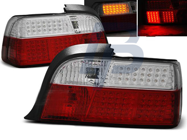 BMW E36 12.90-08.99 COUPE RED WHITE LED TAILLIGHTS - 2