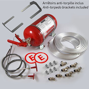 RRS ECOFIREX FIA MECHANICAL FIRE EXTINGUISHER 4,25L COMPLETE KIT