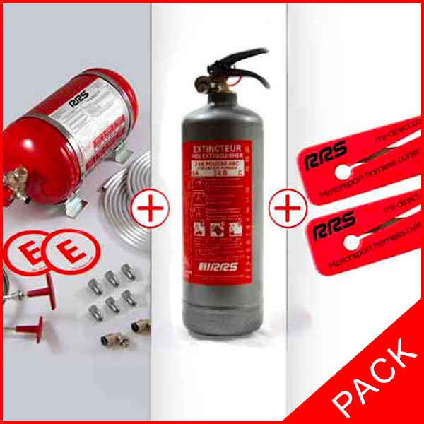 PACK SÉCURITÉ EXTINCTEURS ECOFIREX + EXTINCTEUR 2KG GRIS + 2 CUTTER COUPE-HARNAIS