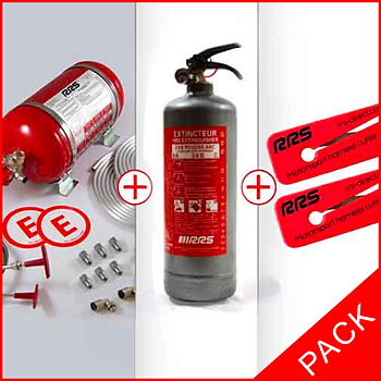 PACK SÉCURITÉ EXTINCTEURS ECOFIREX + EXTINCTEUR 2KG GRIS + 2 CUTTER COUPE-HARNAIS