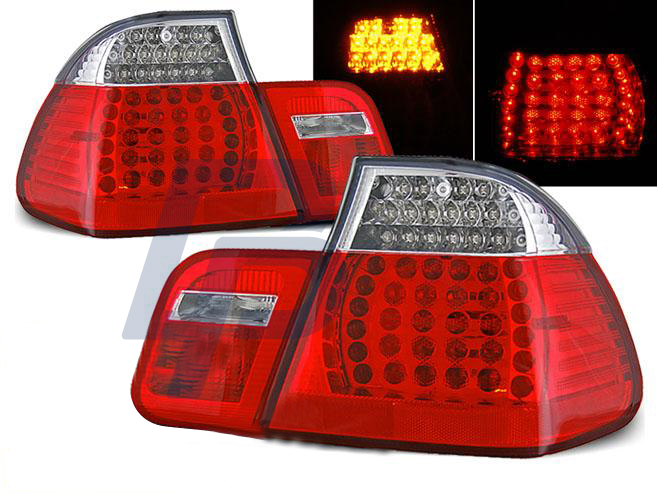 BMW E46 09.01-03.05 SEDAN RED WHITE LED TAILLIGHTS - 2
