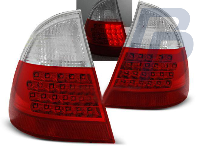 BMW E46 99-05 RED WHITE LED TAILLIGHTS - 2
