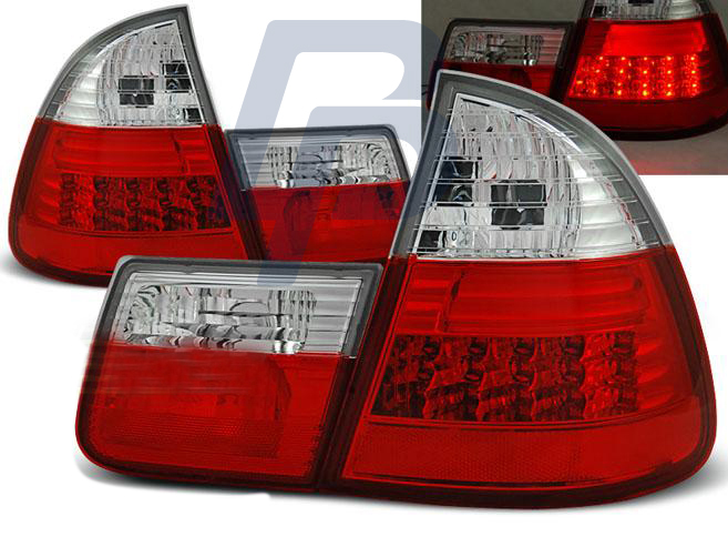 BMW E46 99-05 RED WHITE LED TAILLIGHTS - 3
