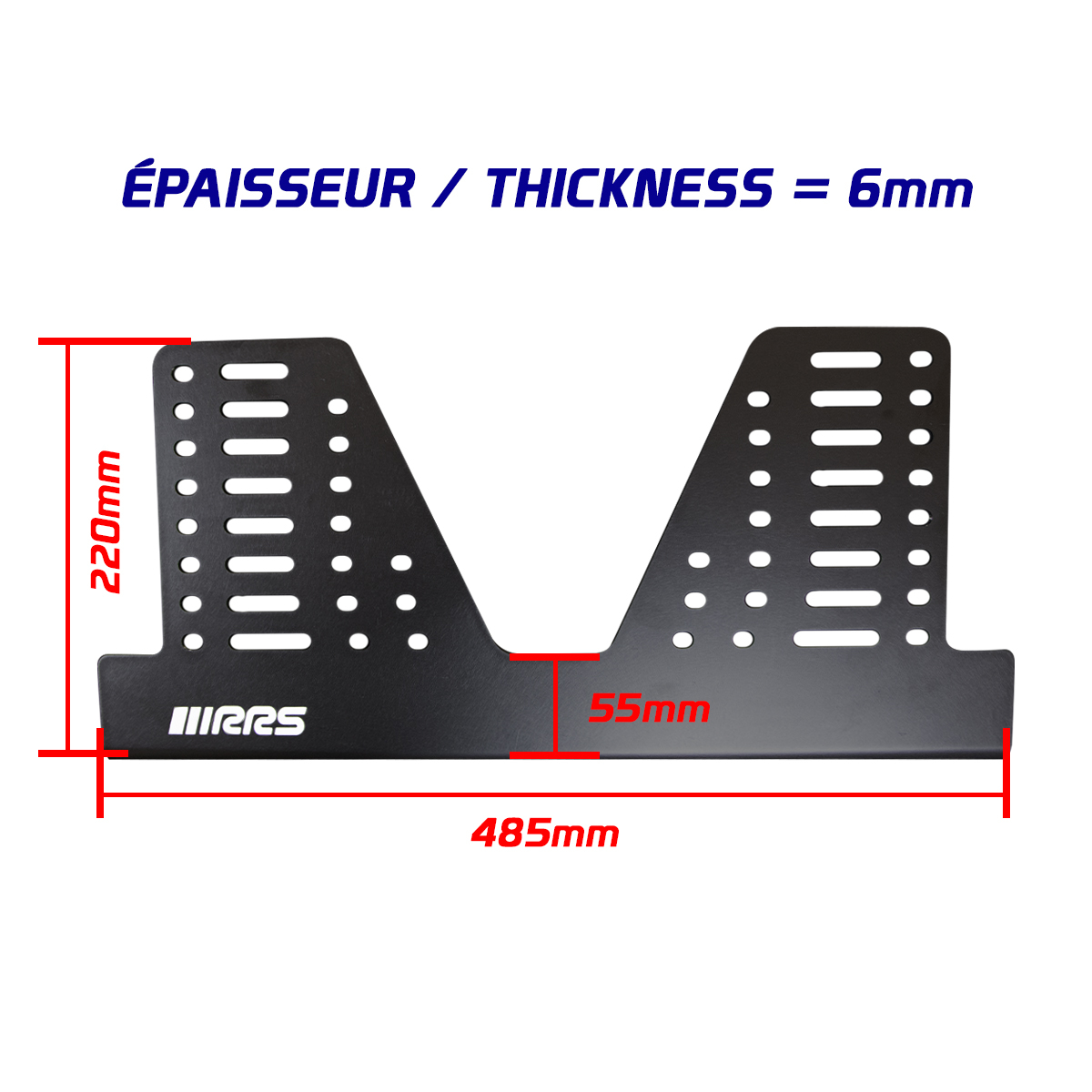 ALUMINIUM ULTRA LONG AND ULTRA HIGH 6MM BLACK SEAT MOUNTING BRACKETS (PAIR) - 4