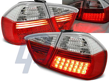 BMW E90 03.05-08.08 RÖD/VITA LED BAKLAMPOR