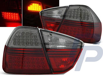 BMW E90 03.05-08.08 RÖDA RÖKTONADE LED BAKLAMPOR INDIC.