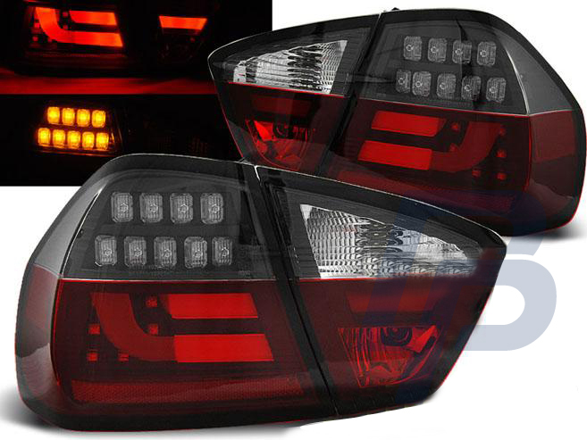 BMW E90 03.05-08.08 RED WHITE BLACK LED TAILLIGHTS BAR - 2
