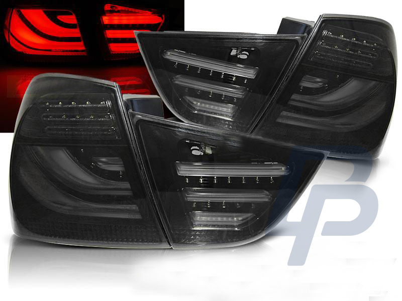 BMW E90 09-11 SMOKE BLACK LED TAILLIGHTS BAR - 6