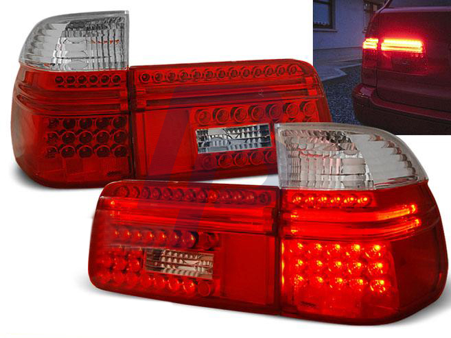 BMW E39 97-08.00 TOURING RED WHITE LED TAILLIGHTS - 2