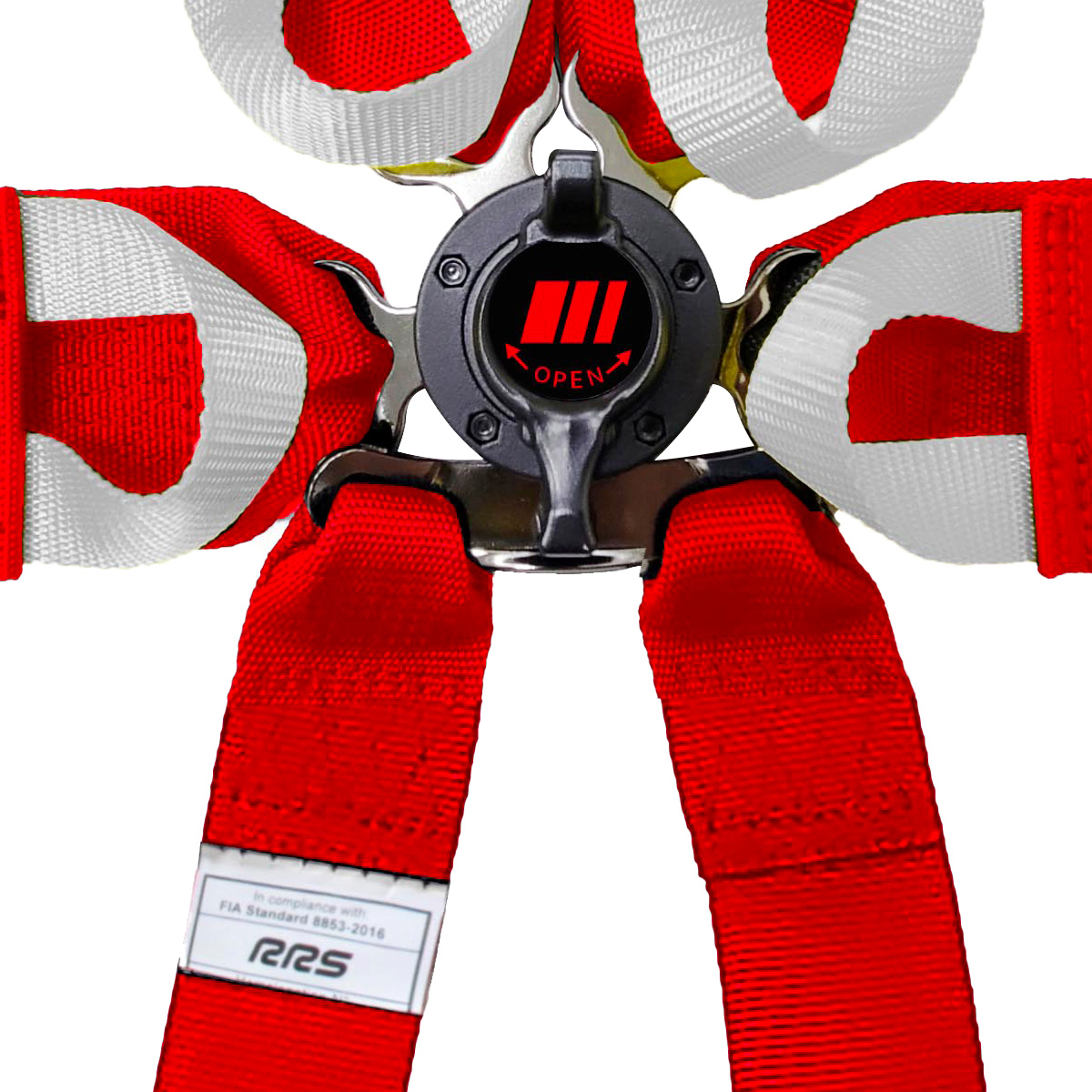 RRS FIA HANS® ONE 6 POINTS - RED HARNESS - 3
