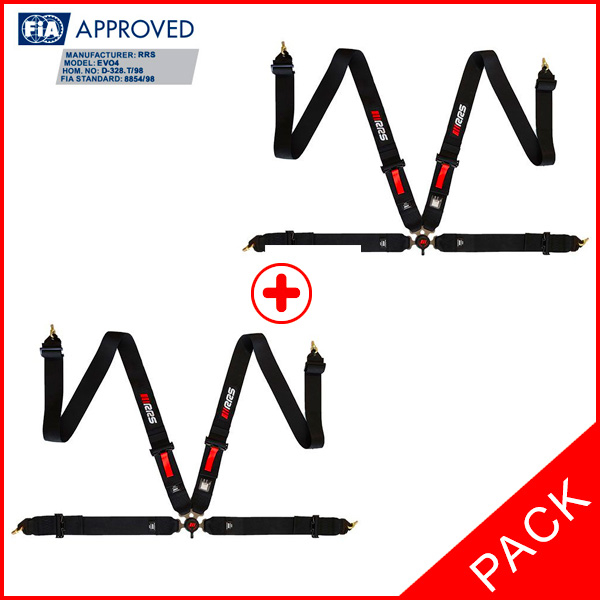 PACK 2 FIA RRS EVO 4-2.5KG BLACK HARNESSES - 2