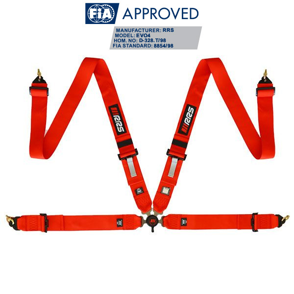 RRS FIA EVO 4 2.5 KG RED HARNESS 4 POINTS - 3