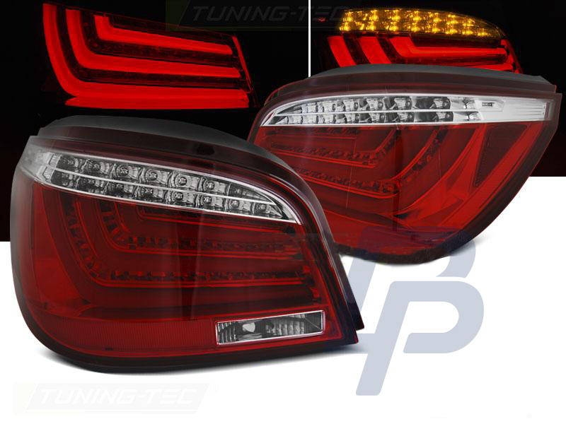 BMW E60 07.03-02.07 RED WHITE LED TAILLIGHTS BAR - 5