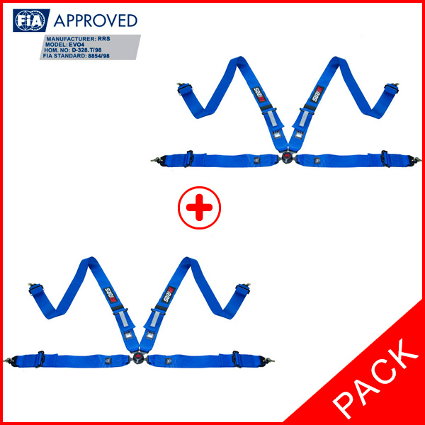 PACK 2 FIA RRS EVO 4-2.5KG BLUE 4 POINTS HARNESSES - 2