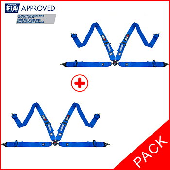 PACK 2 FIA RRS EVO 4-2.5KG BLUE 4 POINTS HARNESSES