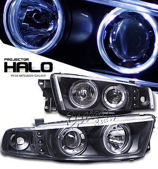 MITSUBISHI GALANT 97-04 ANGELEYE PROJECTOR HEADLIGHTS BLACK