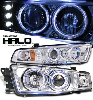 MITSUBISHI GALANT 97-04 ANGELEYE PROJECTOR HEADLIGHTS CHROME