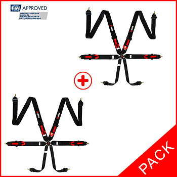 PACK 2 FIA RRS R6-2.9KG - BLACK HARNESSES