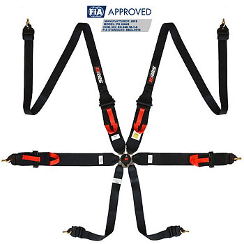 RRS FIA 3" 2" R6 HANS® 2.8KG BLACK HARNESS