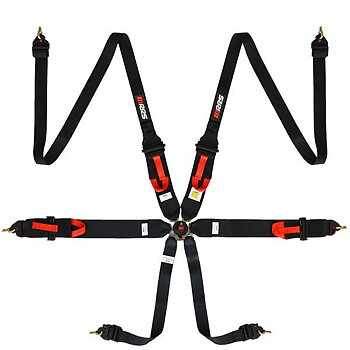 RRS FIA 3" 2" R6 HANS® 2.8KG BLACK HARNESS