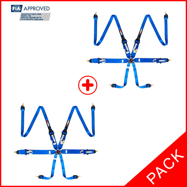 PACK 2 FIA RRS R6 HANS® 2.8 KG - BLUE HARNESSES - 2