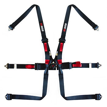 FIA RRS SINGLE-SEATER 2" HANS HARNESS - BLACK
