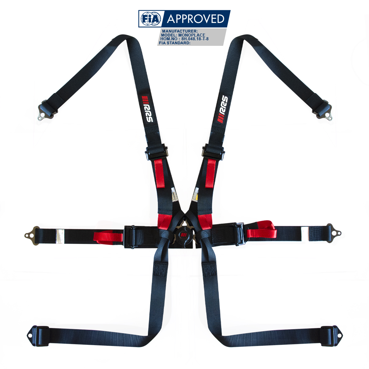 FIA RRS SINGLE-SEATER 2" HANS HARNESS - BLACK - 2