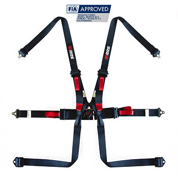 FIA RRS SINGLE-SEATER 2" HANS HARNESS - BLACK