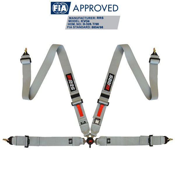 RRS FIA 4 POINTS HARNESS GREY - 2