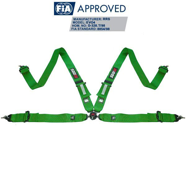 RRS FIA EVO 4 2.5 KG GREEN HARNESS (4 POINTS) - 2