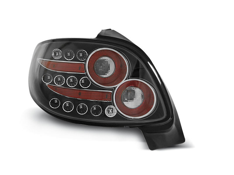 PEUGEOT 206 10.98- BLACK LED TAILLIGHTS