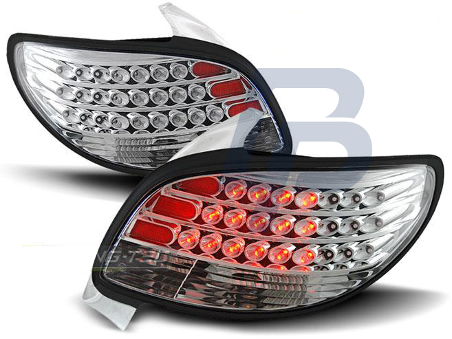 PEUGEOT 206 10.98- CHROME LED TAILLIGHTS - 3