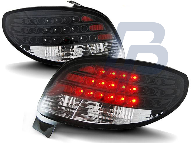 PEUGEOT 206 10.98- CHROME LED TAILLIGHTS - 2