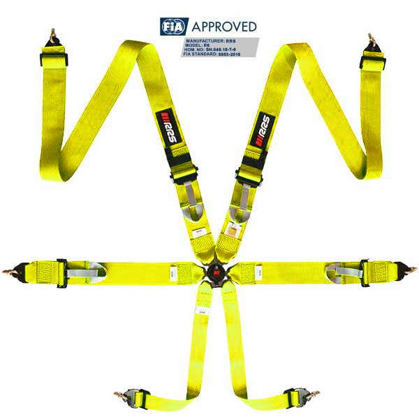 RRS FIA R6 2.9 KG YELLOW HARNESS (6PTS) - 2