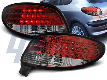 PEUGEOT 206 10.98- BLACK LED TAILLIGHTS