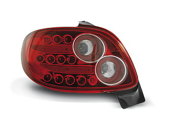 PEUGEOT 206 10.98- RED WHITE LED TAILLIGHTS