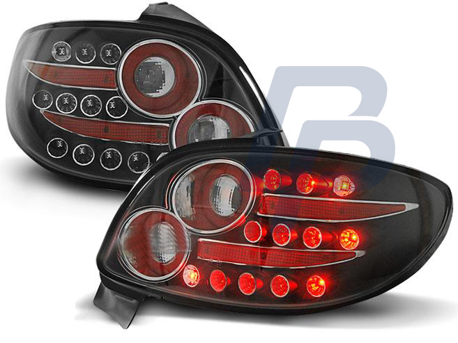 PEUGEOT 206 10.98- CHROME LED TAILLIGHTS - 2