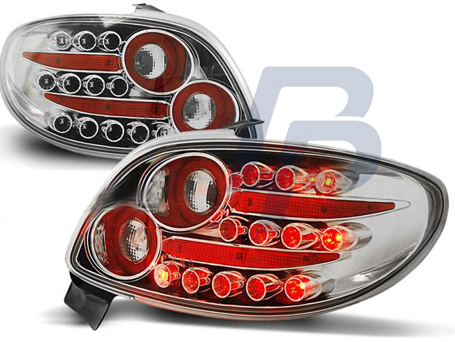 PEUGEOT 206 10.98- CHROME LED TAILLIGHTS - 3