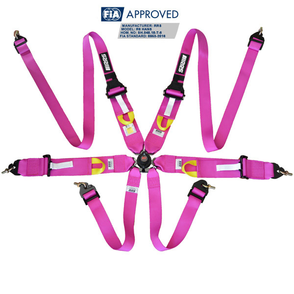 RRS FIA 3" 2" R6 HANS® SUPERLIGHT 2.8KG PINK HARNESS - 2