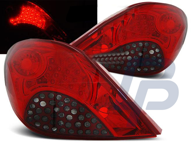 PEUGEOT 207 3D/5D 05.06-06.09 RED SMOKE LED TAILLIGHTS - 3